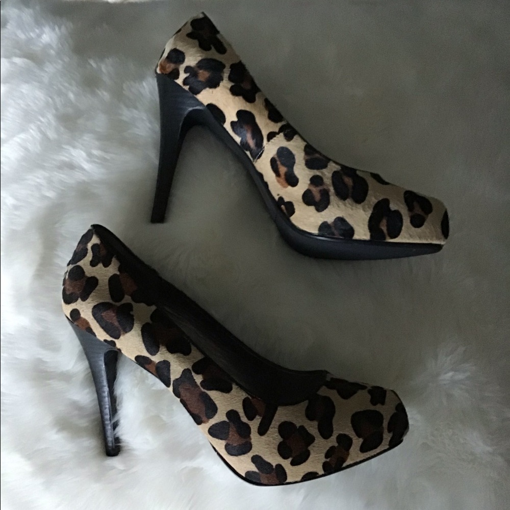 Moda Leopard Print Cow Hide 5 Inch Heels